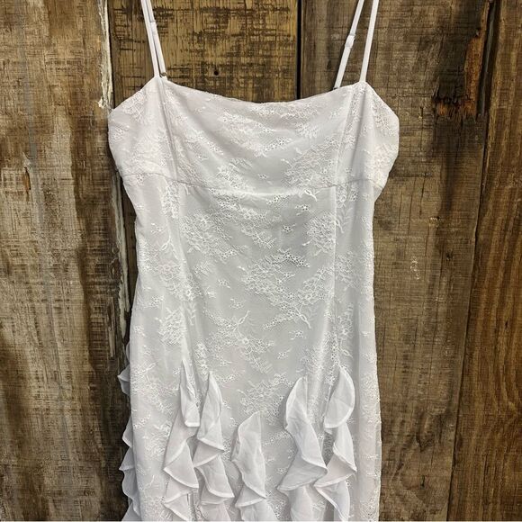 NBD Anila Midi Dress White Ruffle lace slip Revolve NWT Sz M - Picture 9 of 11